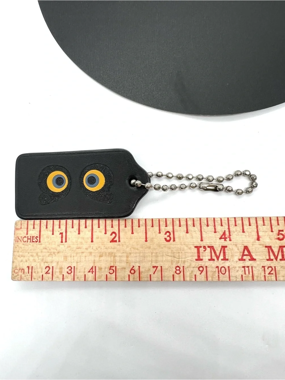 Coach Rare Holiday 2017 Owl Eyes Leather Bag Charm Hangtag Keychain #27829